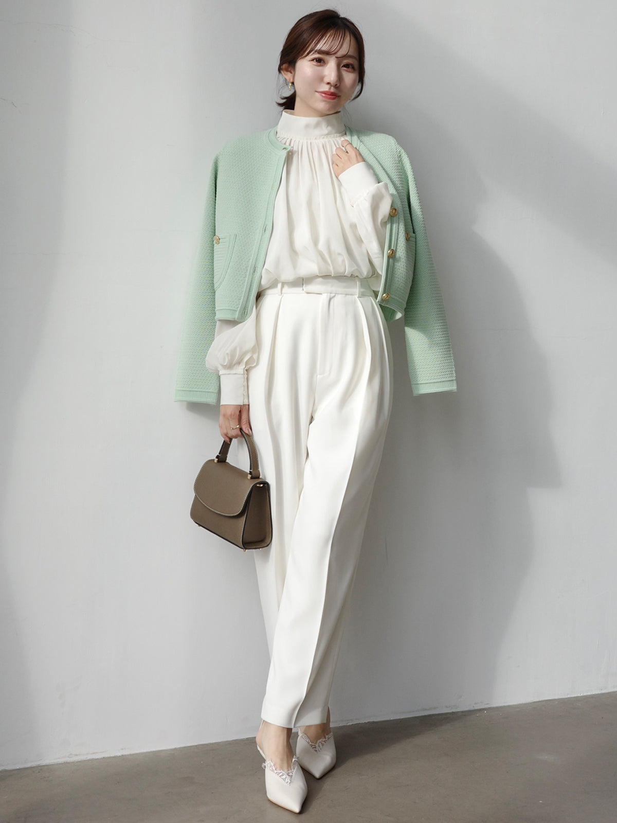 キュプラコットンボリュームブラウス