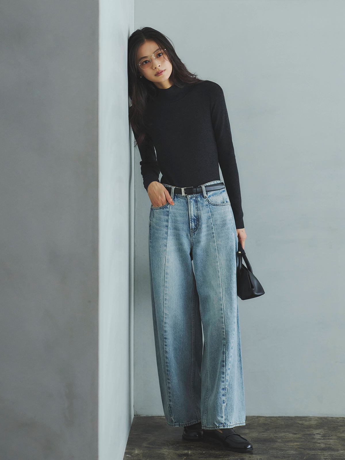 サイドタックカジュアルワイドデニム