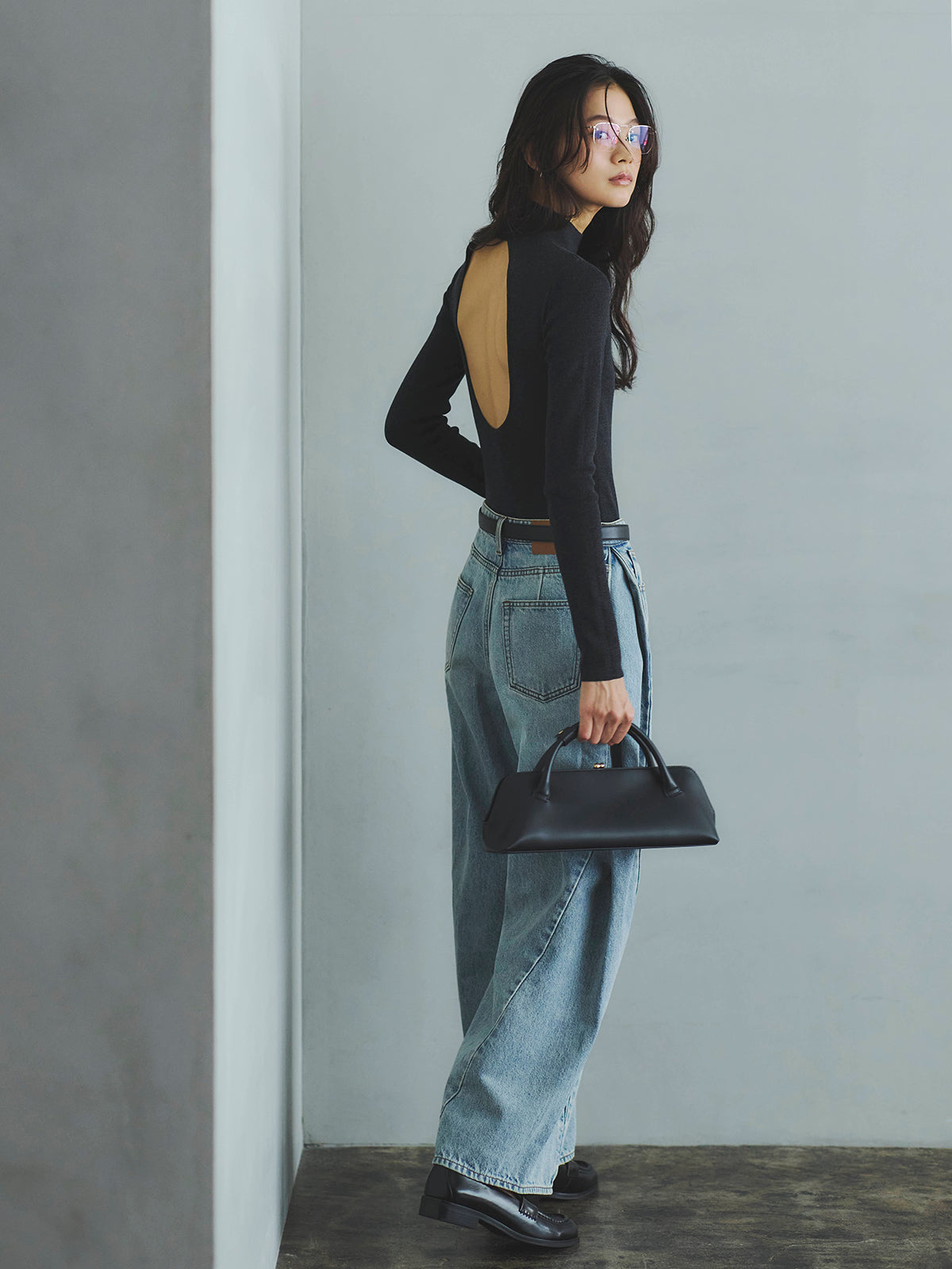 anuans サイドタックカジュアルワイドデニム サイドタックカジュアルワイドデニム