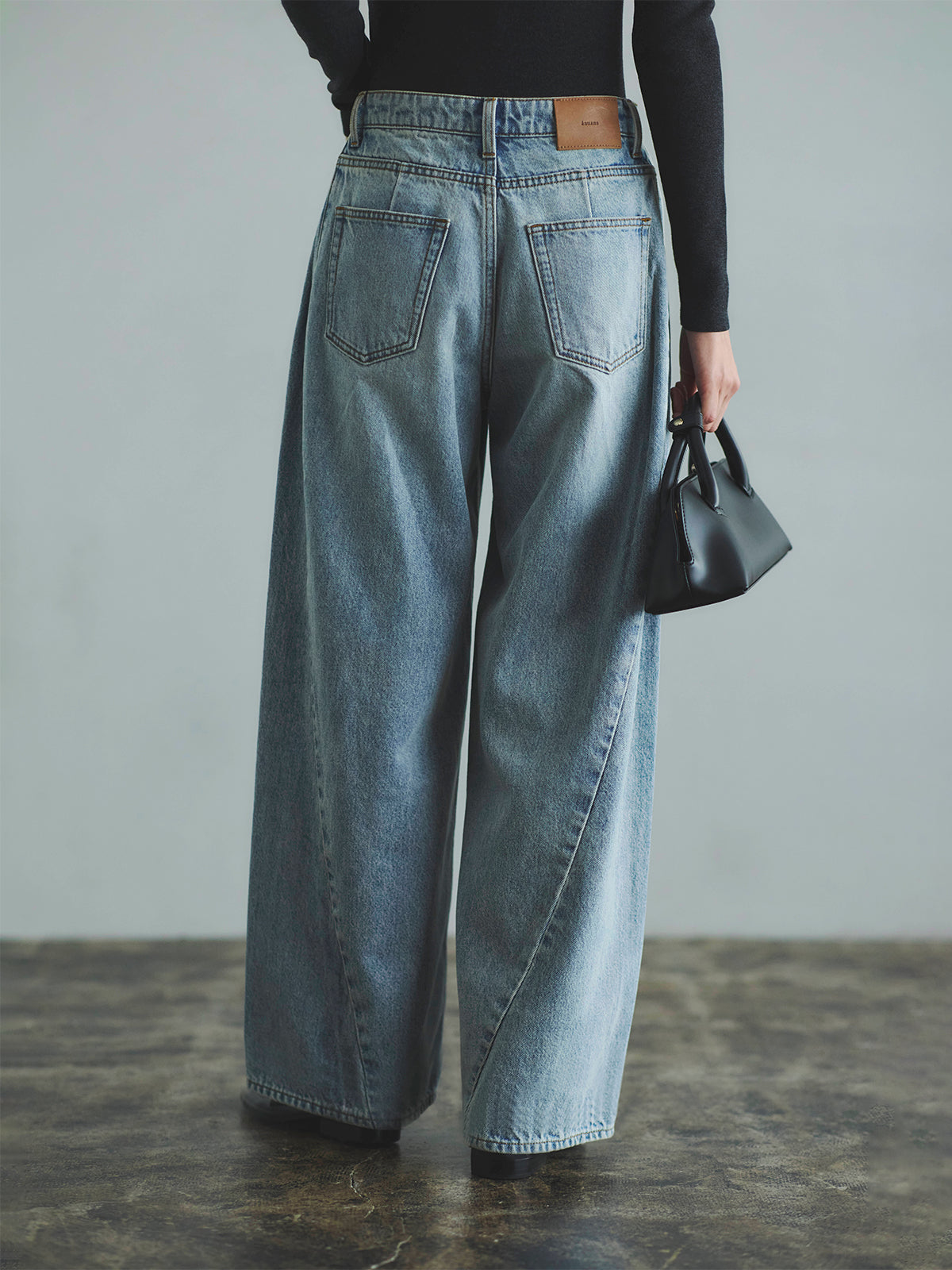 anuans サイドタックカジュアルワイドデニム サイドタックカジュアルワイドデニム