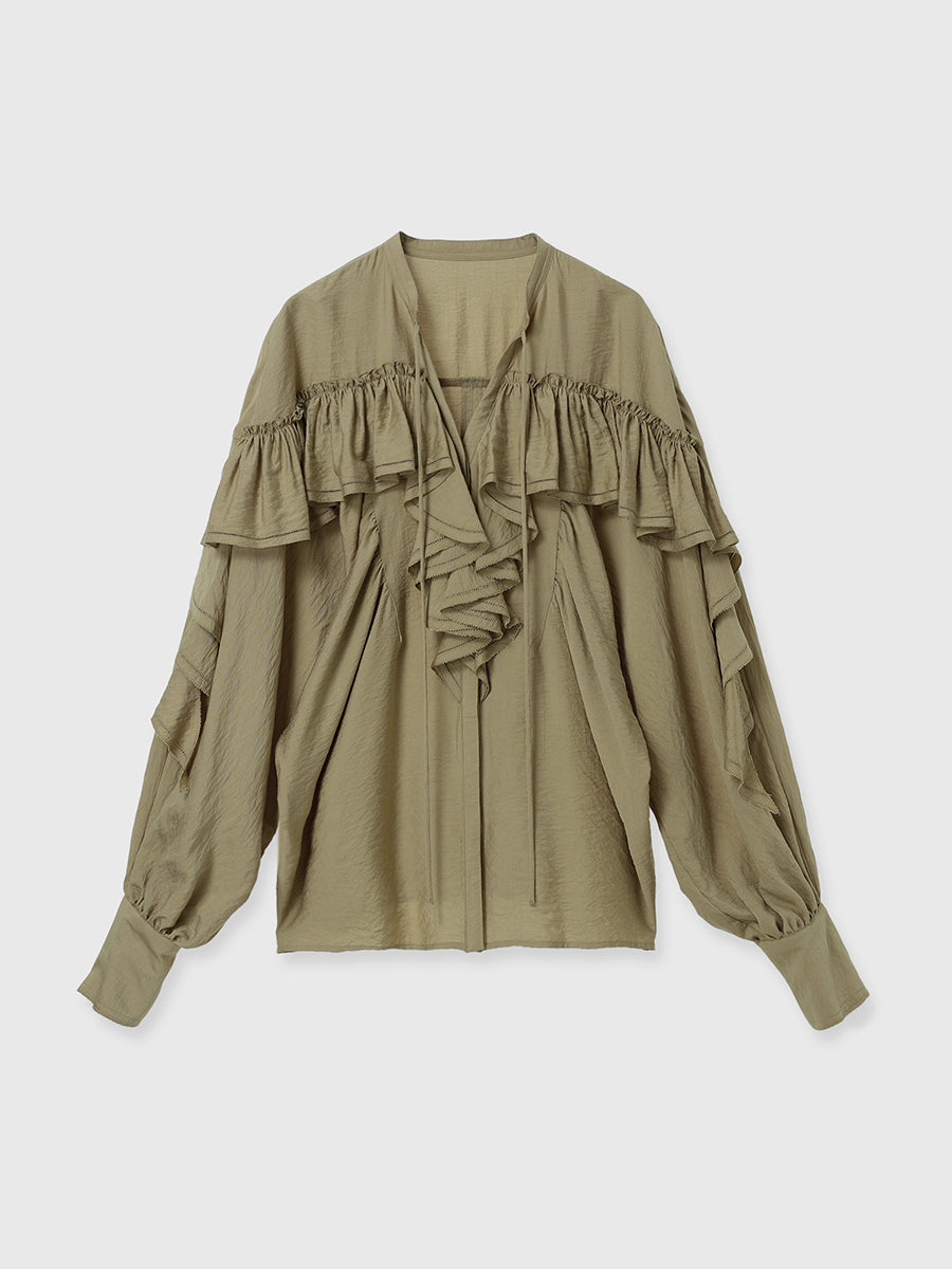 リンクルラッフルブラウス リンクルラッフルブラウス