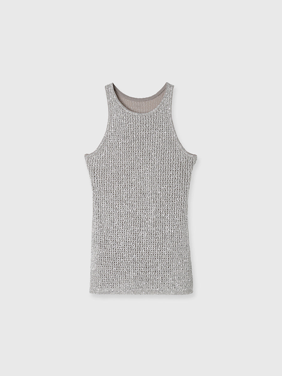 スパンコールアメスリニットタンク
