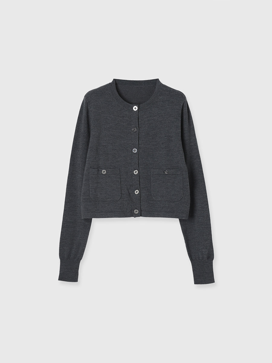 ベーシックウールニットカーディガン