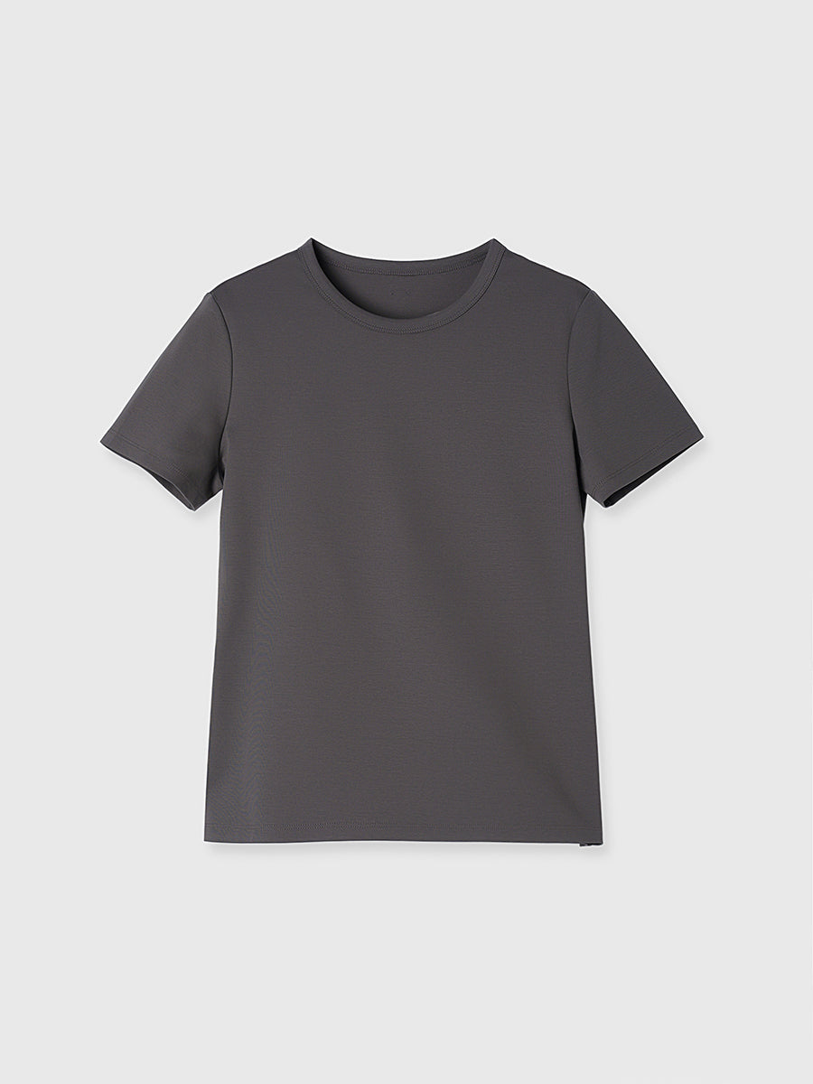 シルクタッチコットンスリムフィットTシャツ