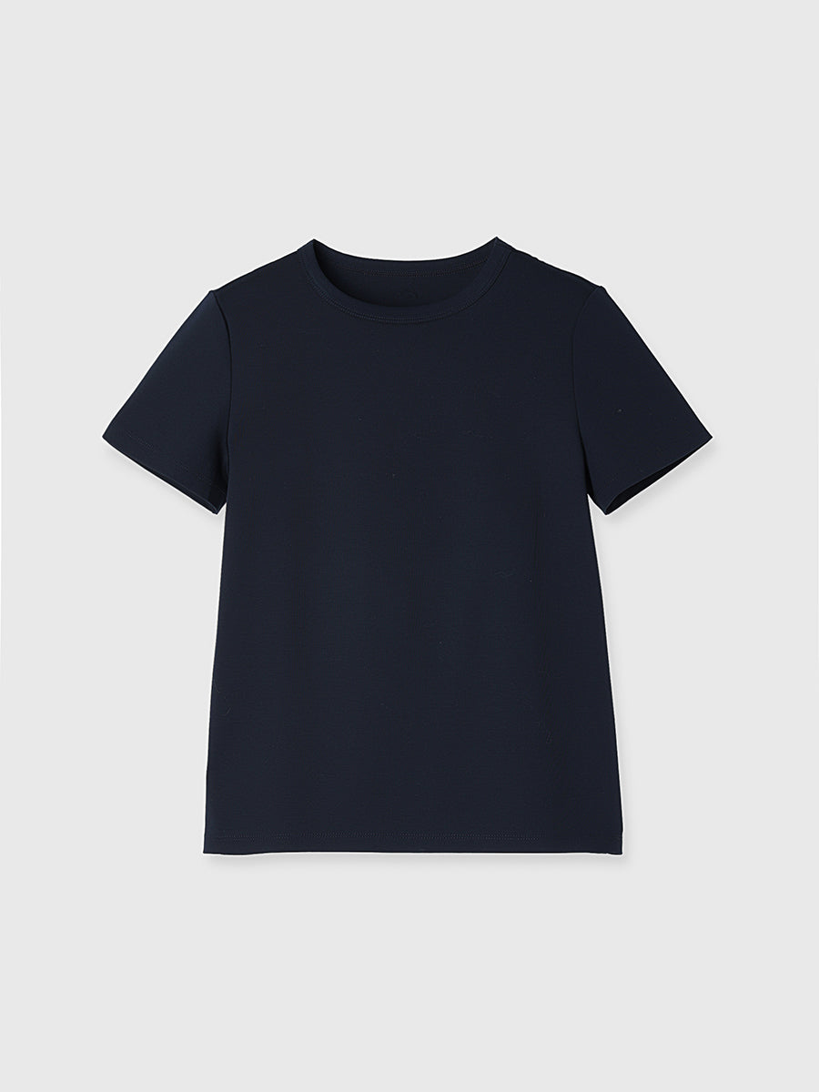 シルクタッチコットンスリムフィットTシャツ