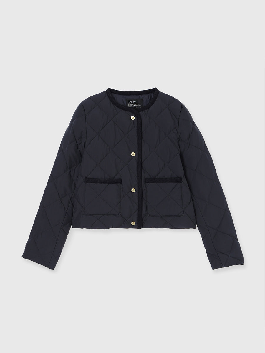 anuans アニュアンス　【TAION】ノーカラーキルティングショートダウン TAION×anuans】ノーカラーキルティングショートダウン