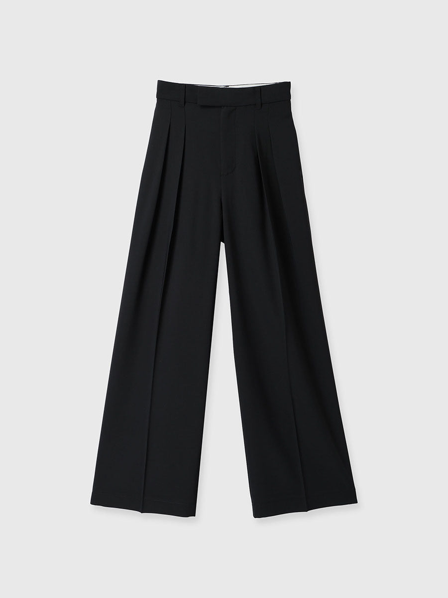 anuans ツータックワイドパンツ　xs ブラック ツータックワイドパンツ
