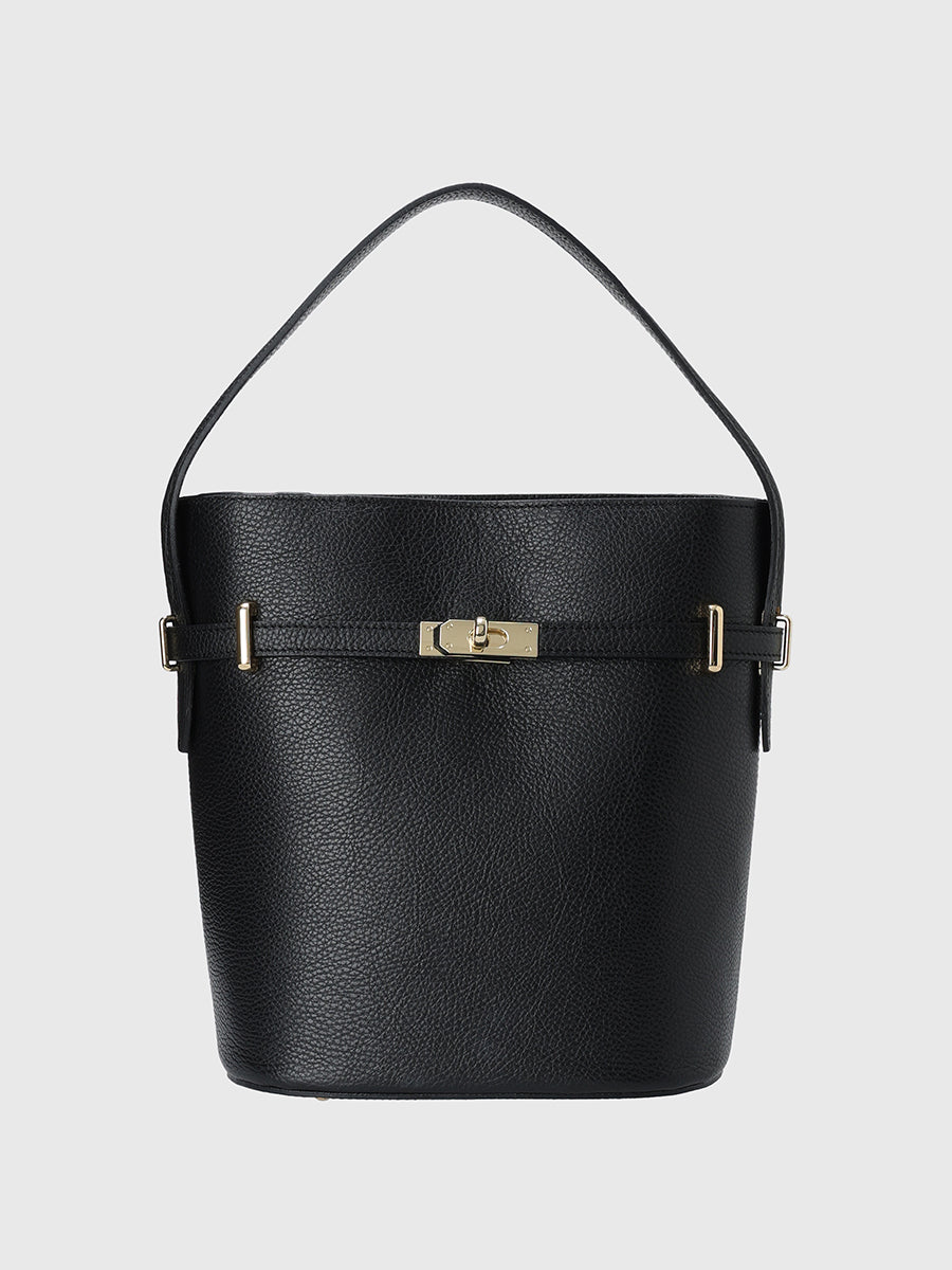 【AULENTTI】ベルトディテールバケットバッグ