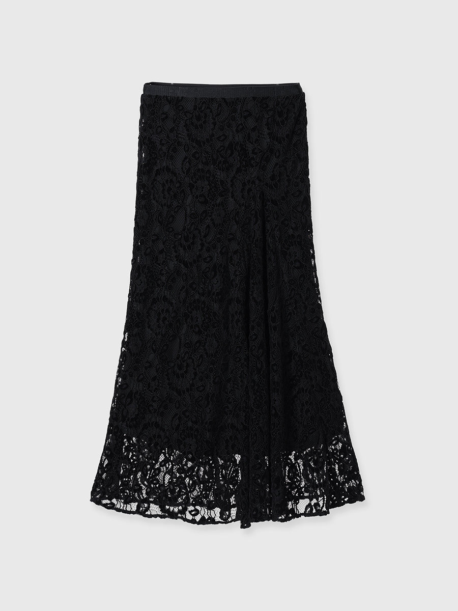 ベロアレースナロースカート