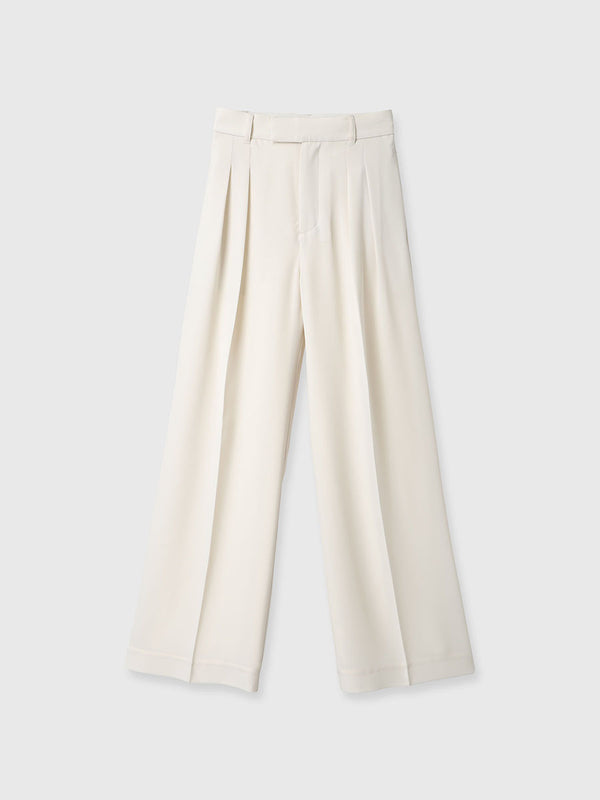 Two-tuck wide pants