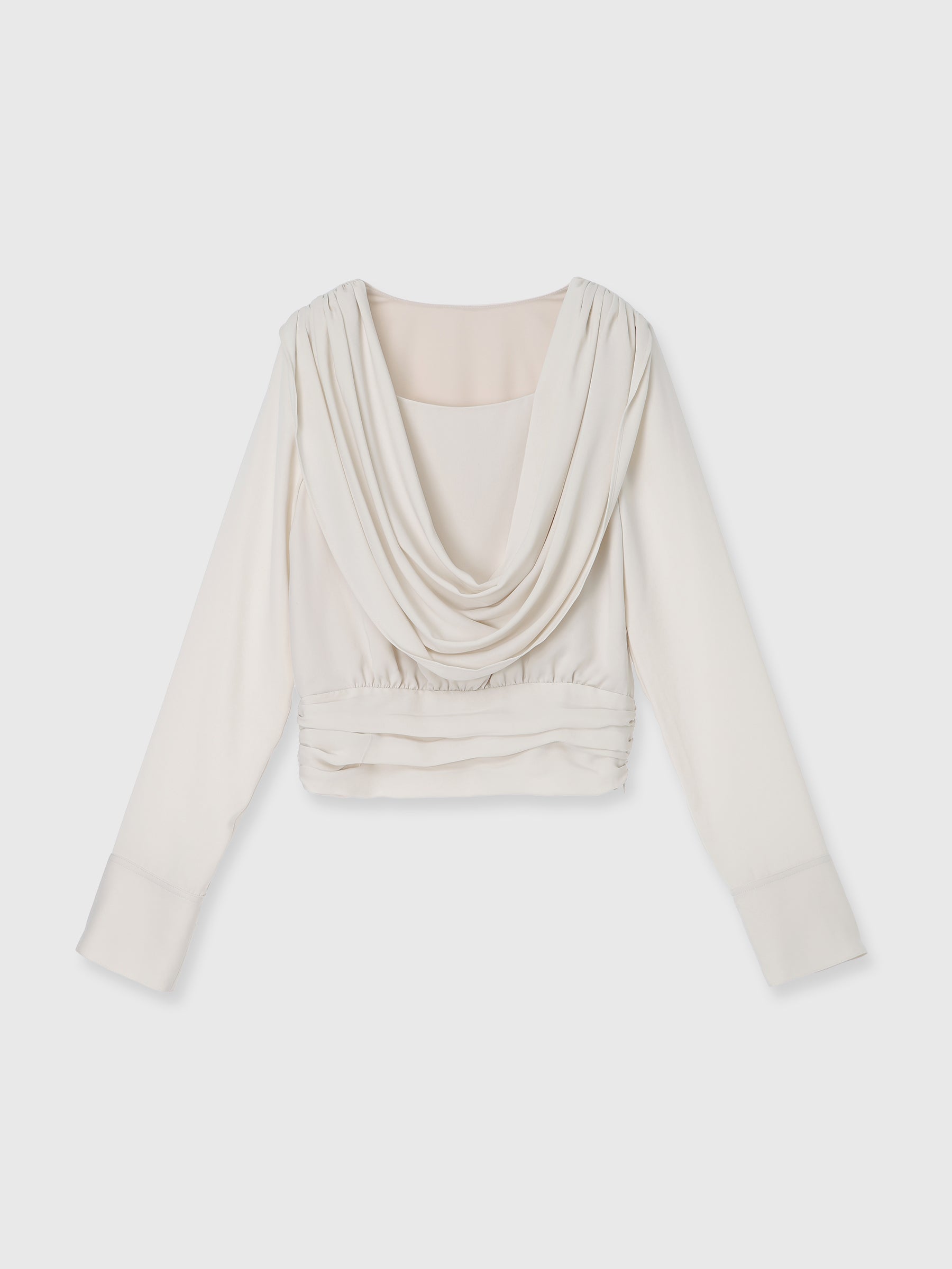 パウダーサテンドレープトップス