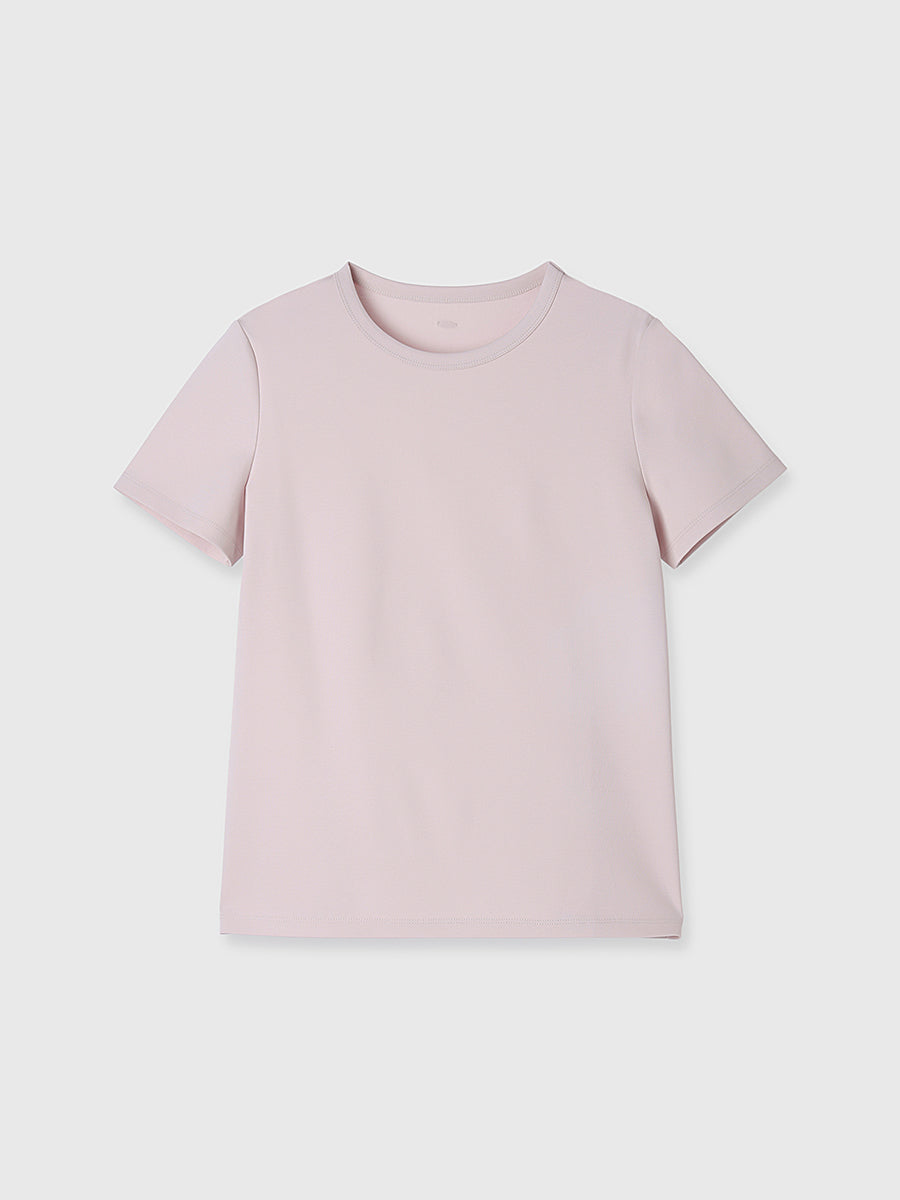シルクタッチコットンスリムフィットTシャツ