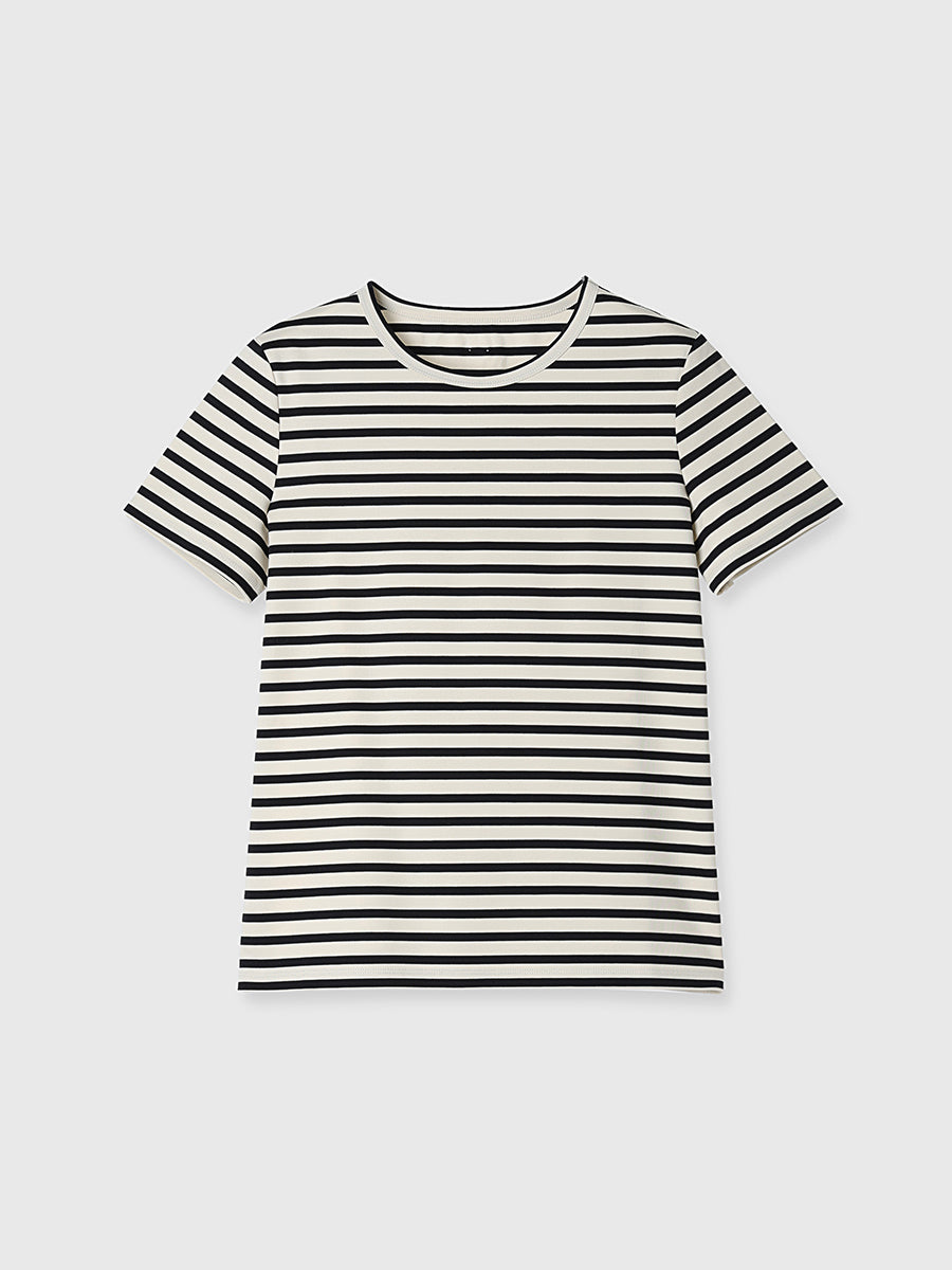 シルクタッチコットンスリムフィットT