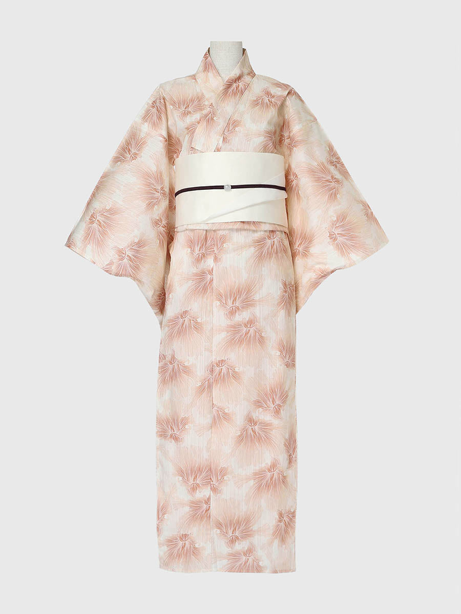 mist bloom yukata set - PINK BEIGE