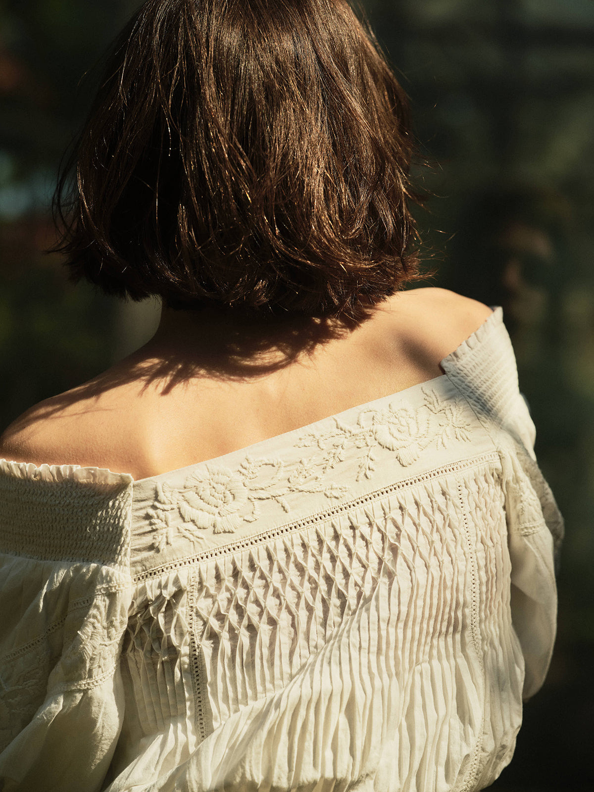 Indiaエンブロイダリースモッキングブラウス