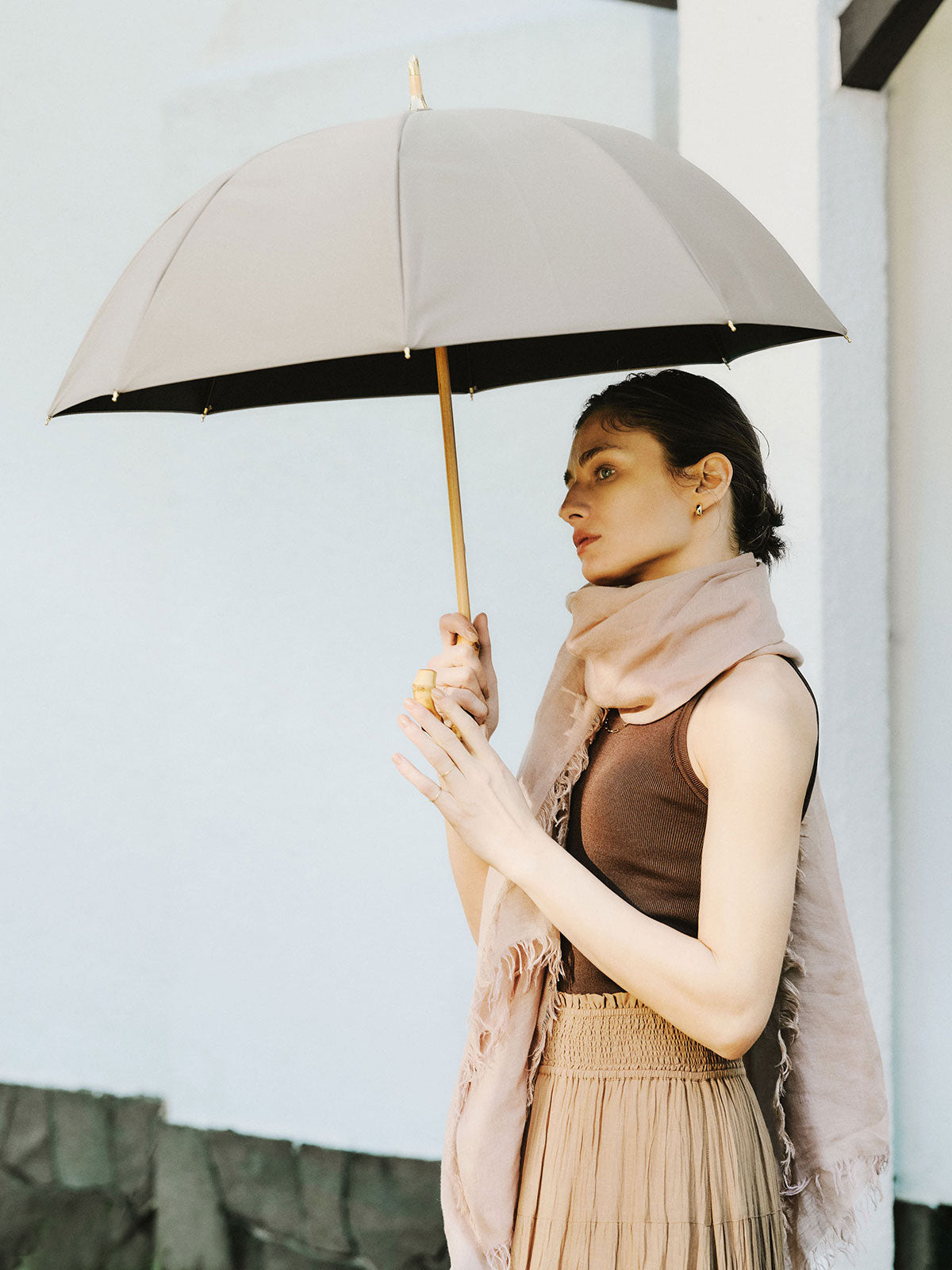 untule×ánuans】コラボレーション日傘(長傘/S) GREY BEIGE
