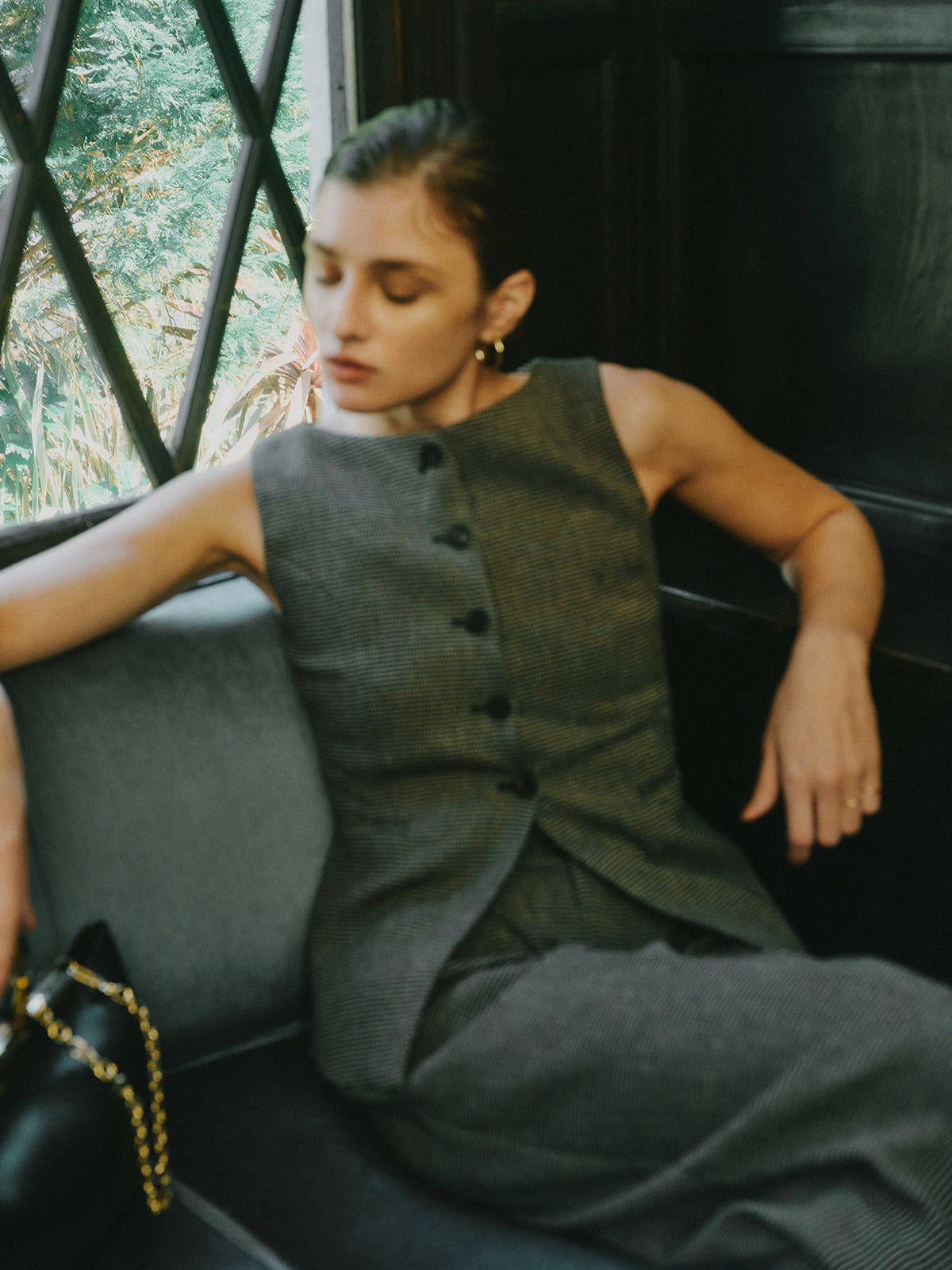 テクスチャーコンパクトジレ