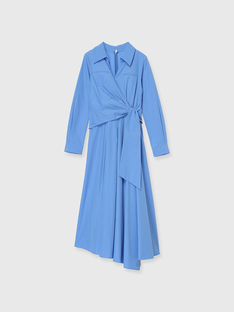 【新品未使用】anuans カシュクールシャツワンピース　ネイビー カシュクールシャツワンピース