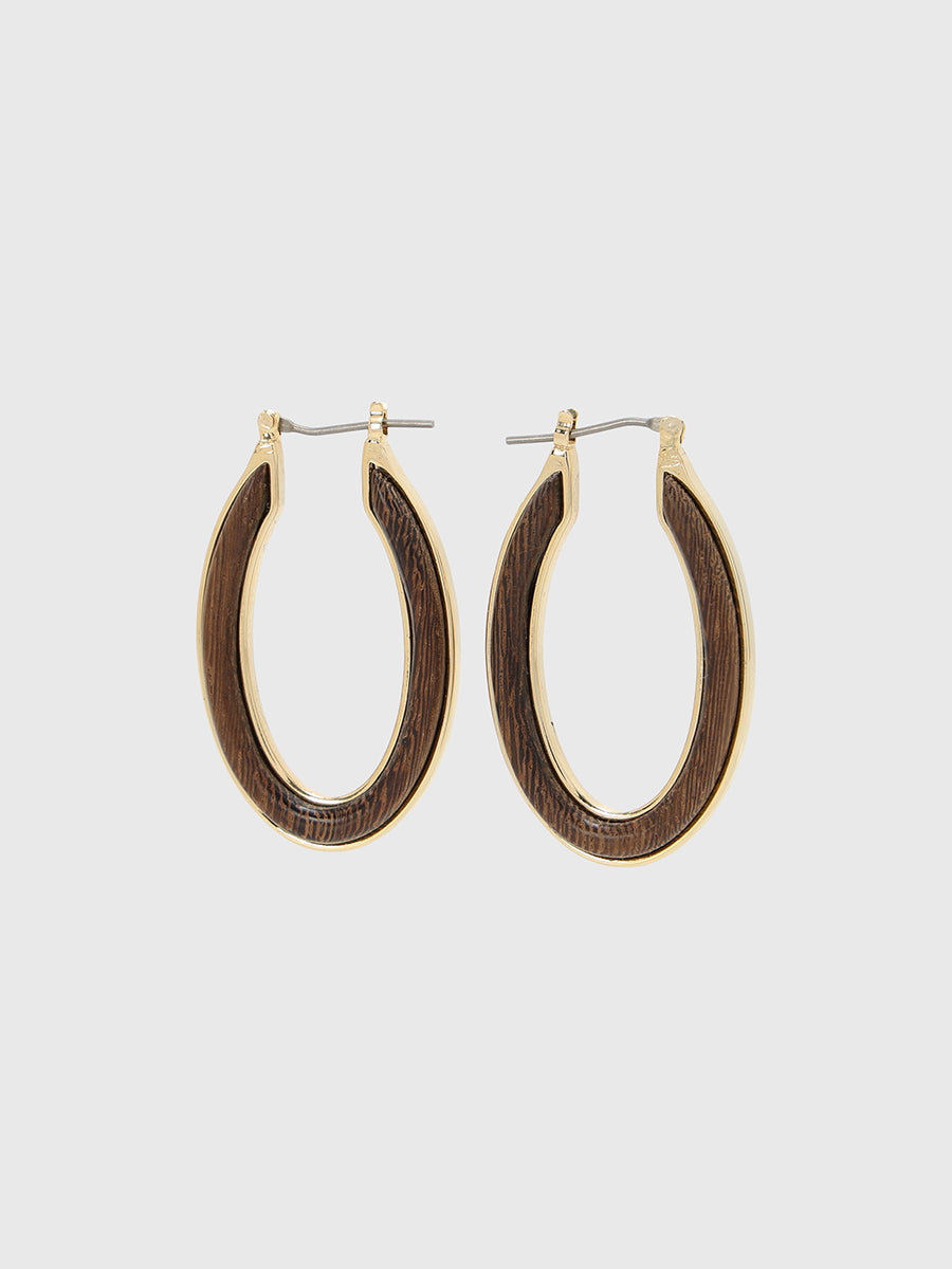 ウッドフープピアス