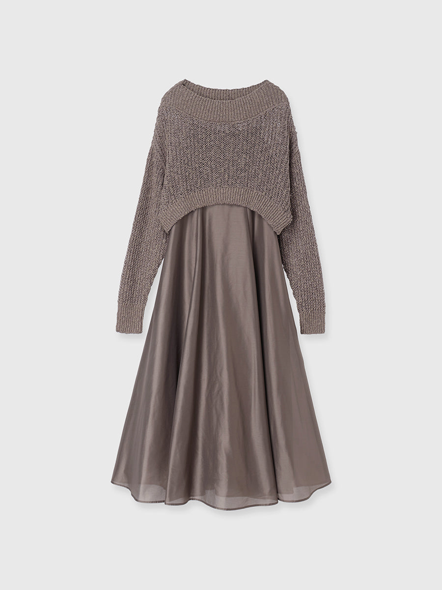 ニットレイヤードキャミワンピース