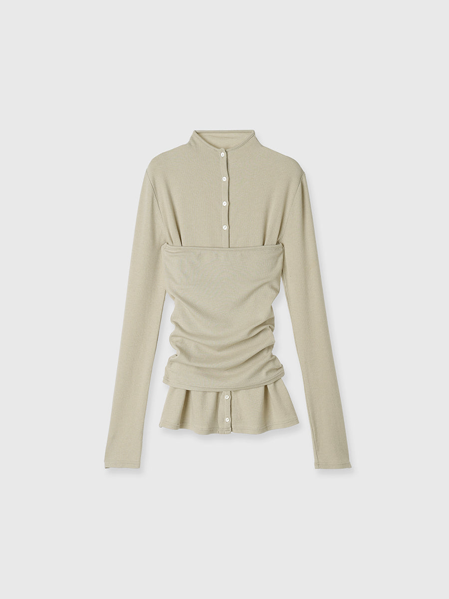 テンセルウールレイヤーカットトップス