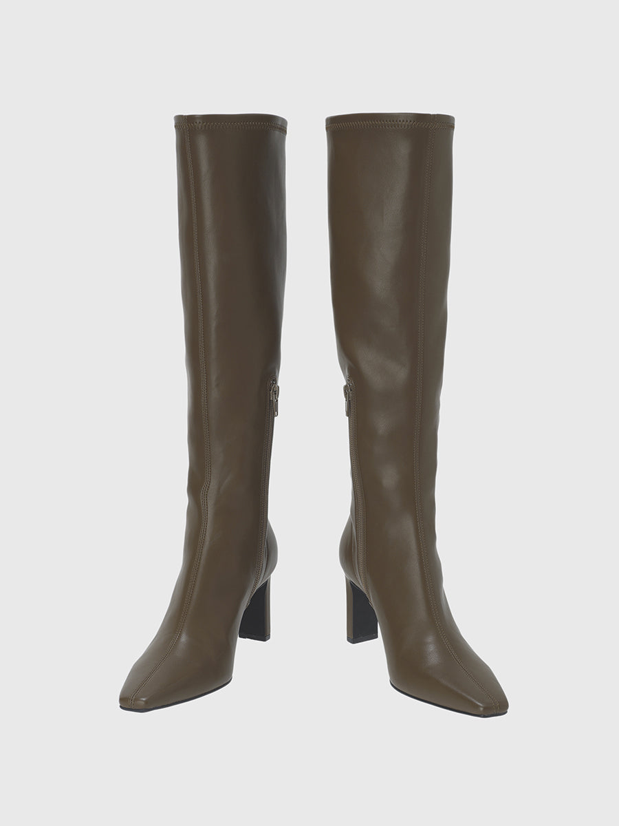 anuans ストレッチロングブーツ ダークブラウン anuans ストレッチロングブーツ ダークブラウン セール】フィット