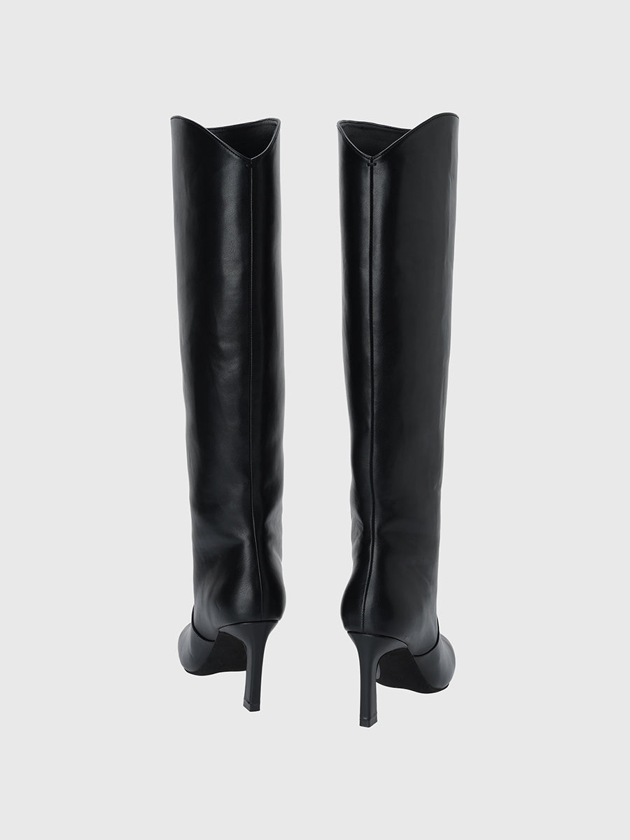 anuans ニーレングスブーツ BLACK Sサイズ ニーレングスブーツ