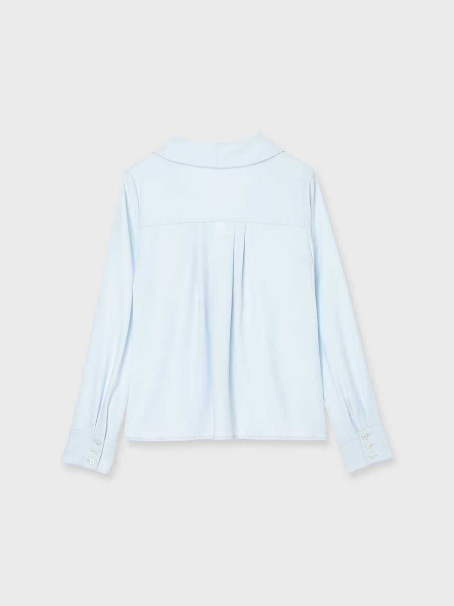 ダブルサテンショールカラーブラウス