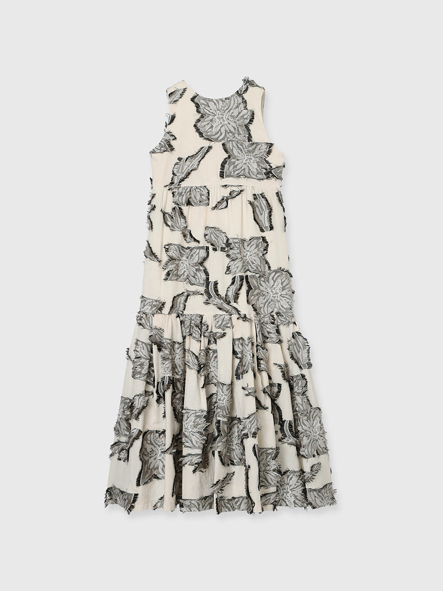 ボタニカルフラワーカットジャガードワンピース
