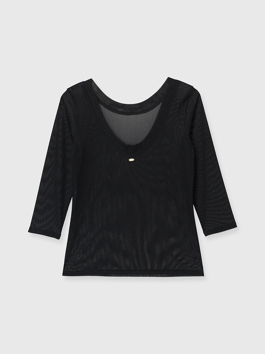 バックオープンシアーカットトップス