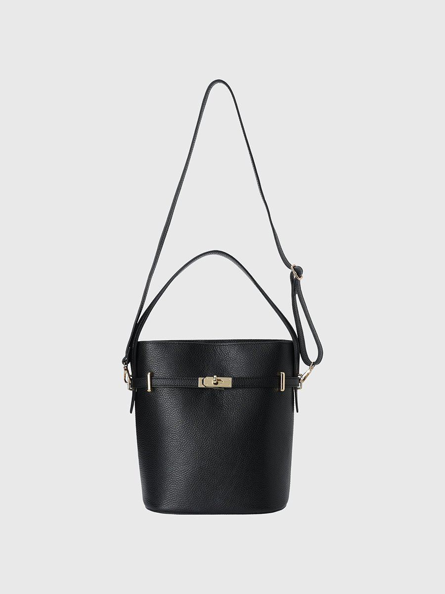 【AULENTTI】ベルトディテールバケットバッグ