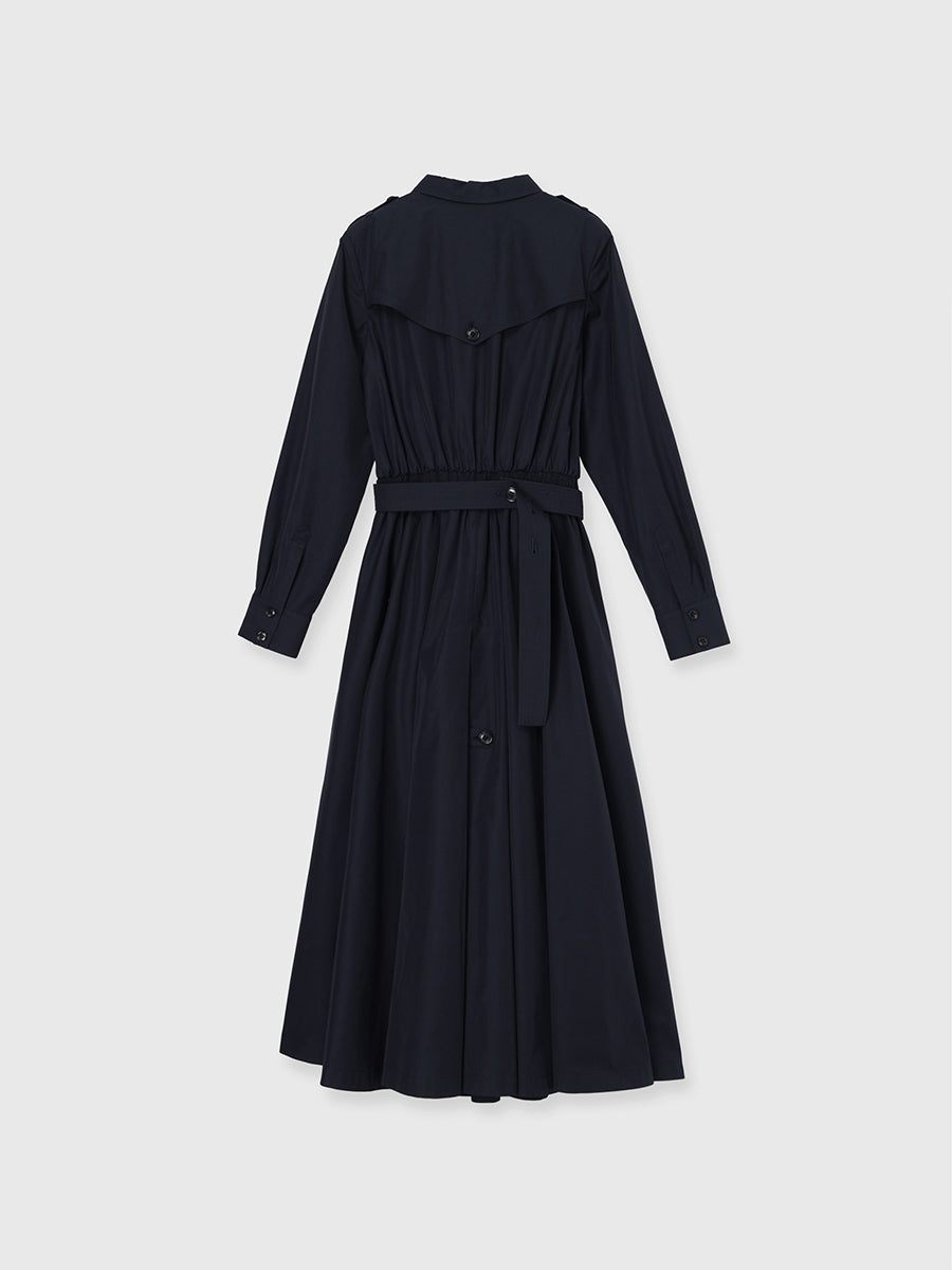 ストライプ タイアレンジ フレアワンピース クラネ CLANE STRIPE TIE ARRANGE FLARE ONEPIECE （NAVY） -靴