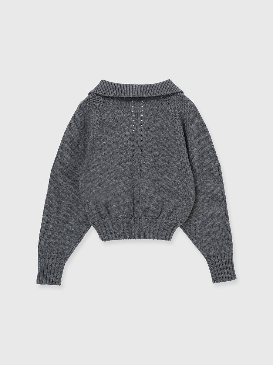 スキッパーメランジニットプルオーバー