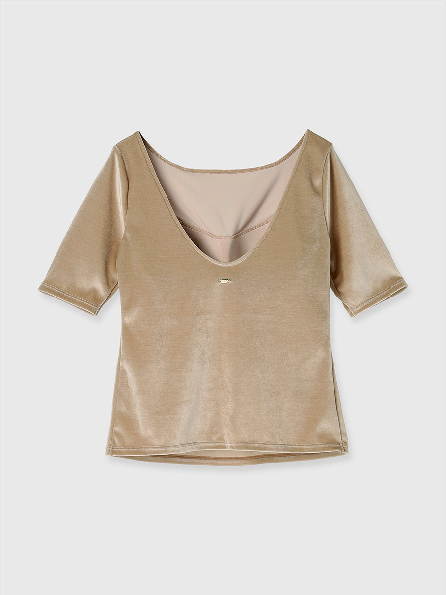 OUR WACOAL×anuans】カップインベロアトップス