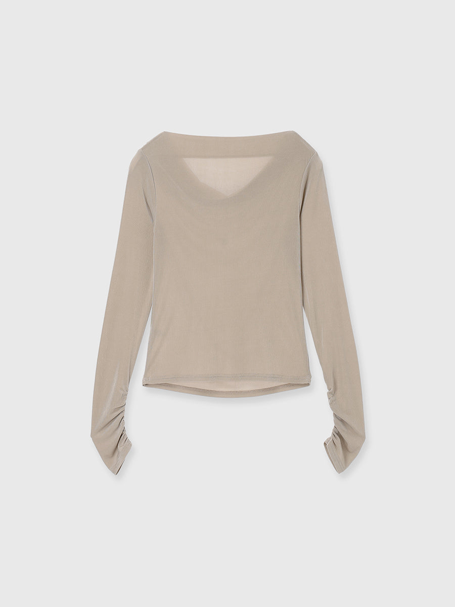 アセテートギャザードレープカットトップス