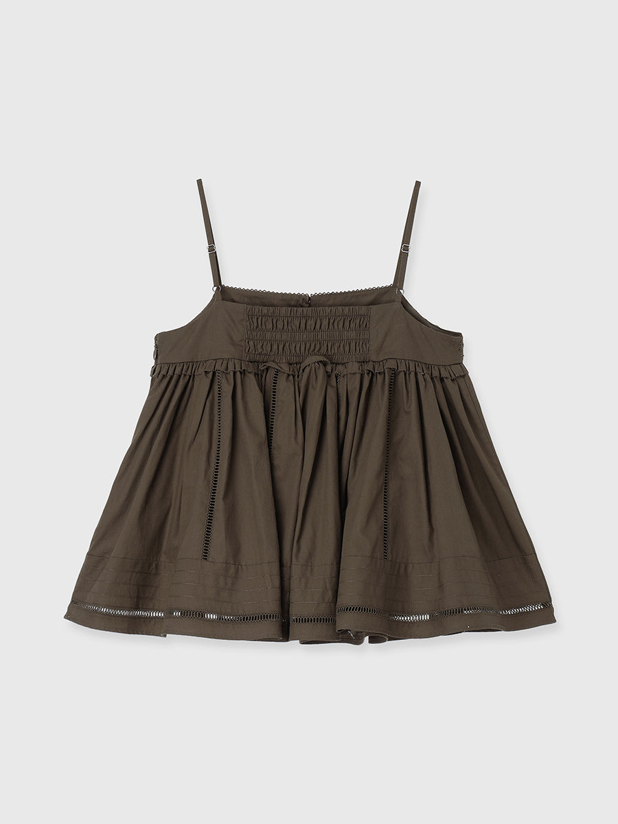 ピンタックレースボリュームキャミソール