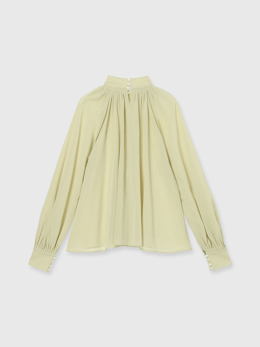 キュプラコットンボリュームブラウス