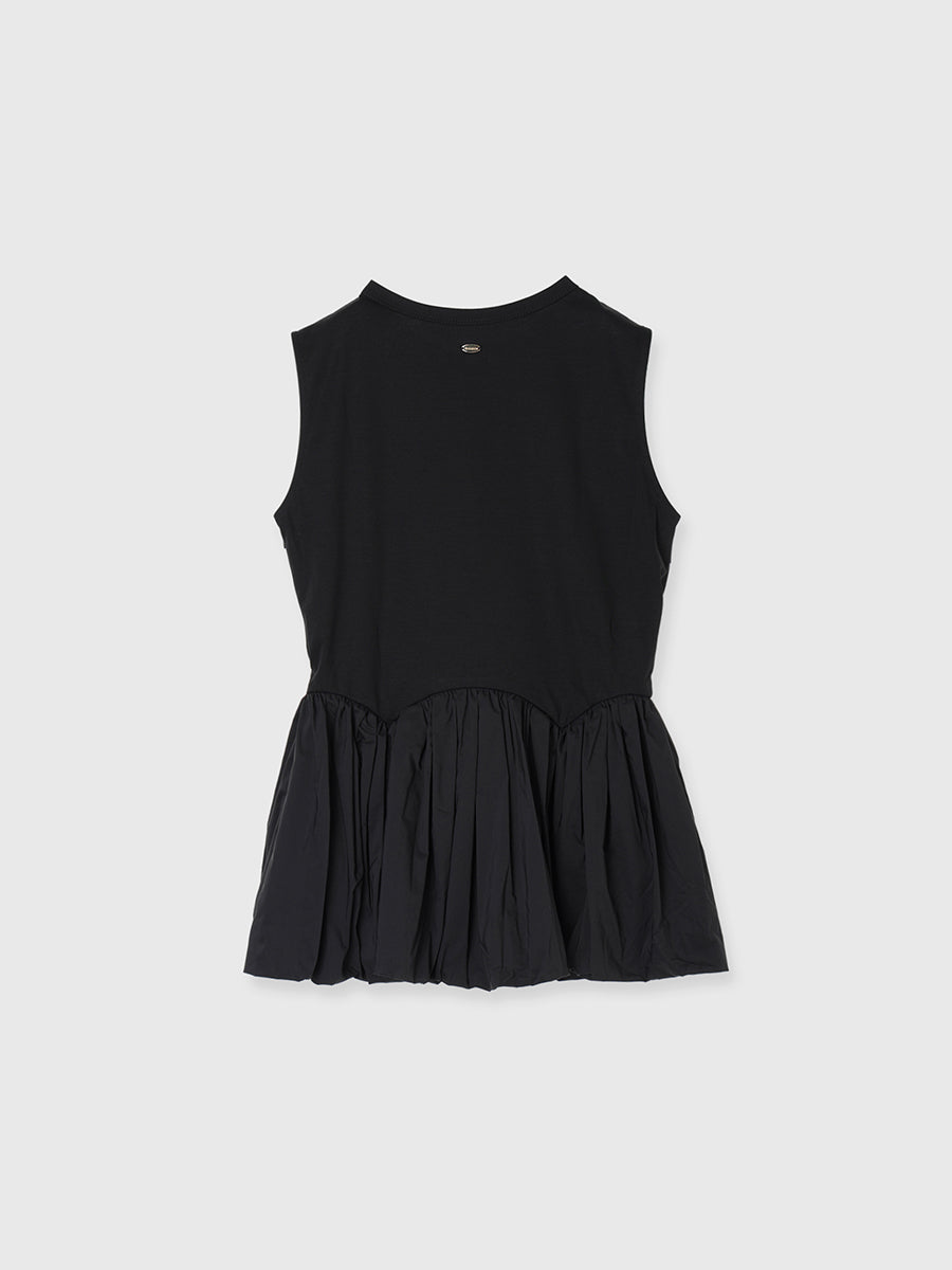 Silk-Touch Cotton Balloon Hem Docking T-Shirt