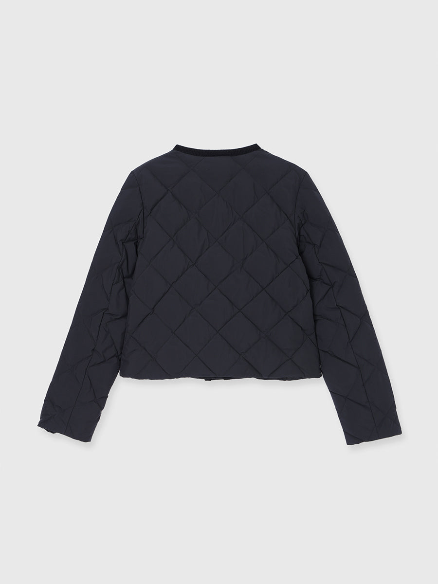 【TAION×anuans】ノーカラーキルティングショートダウン