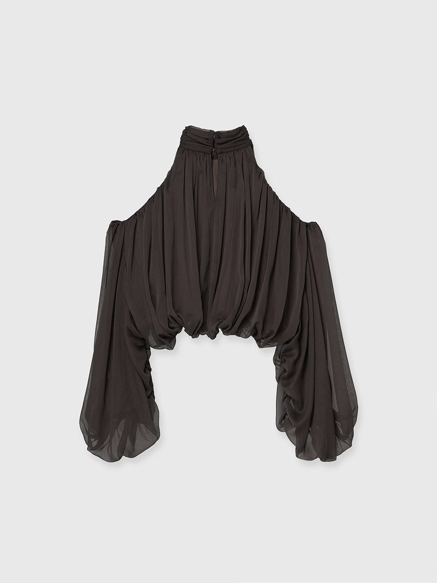 シフォンボリュームブラウス