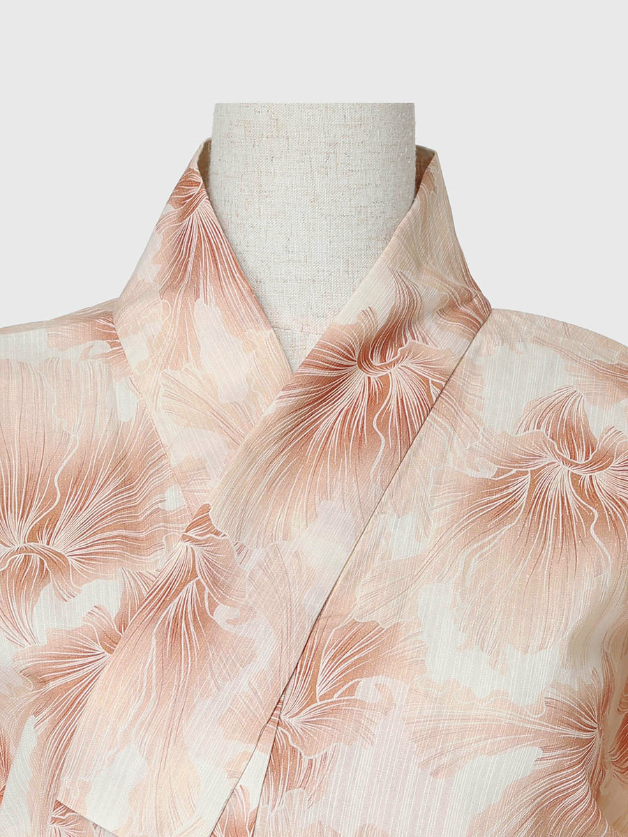 mist bloom yukata set - PINK BEIGE