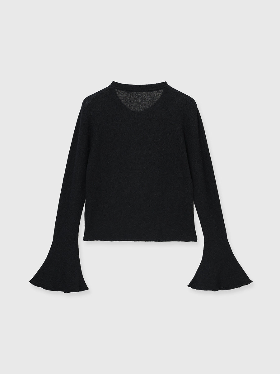 カスケードフリルニットトップス