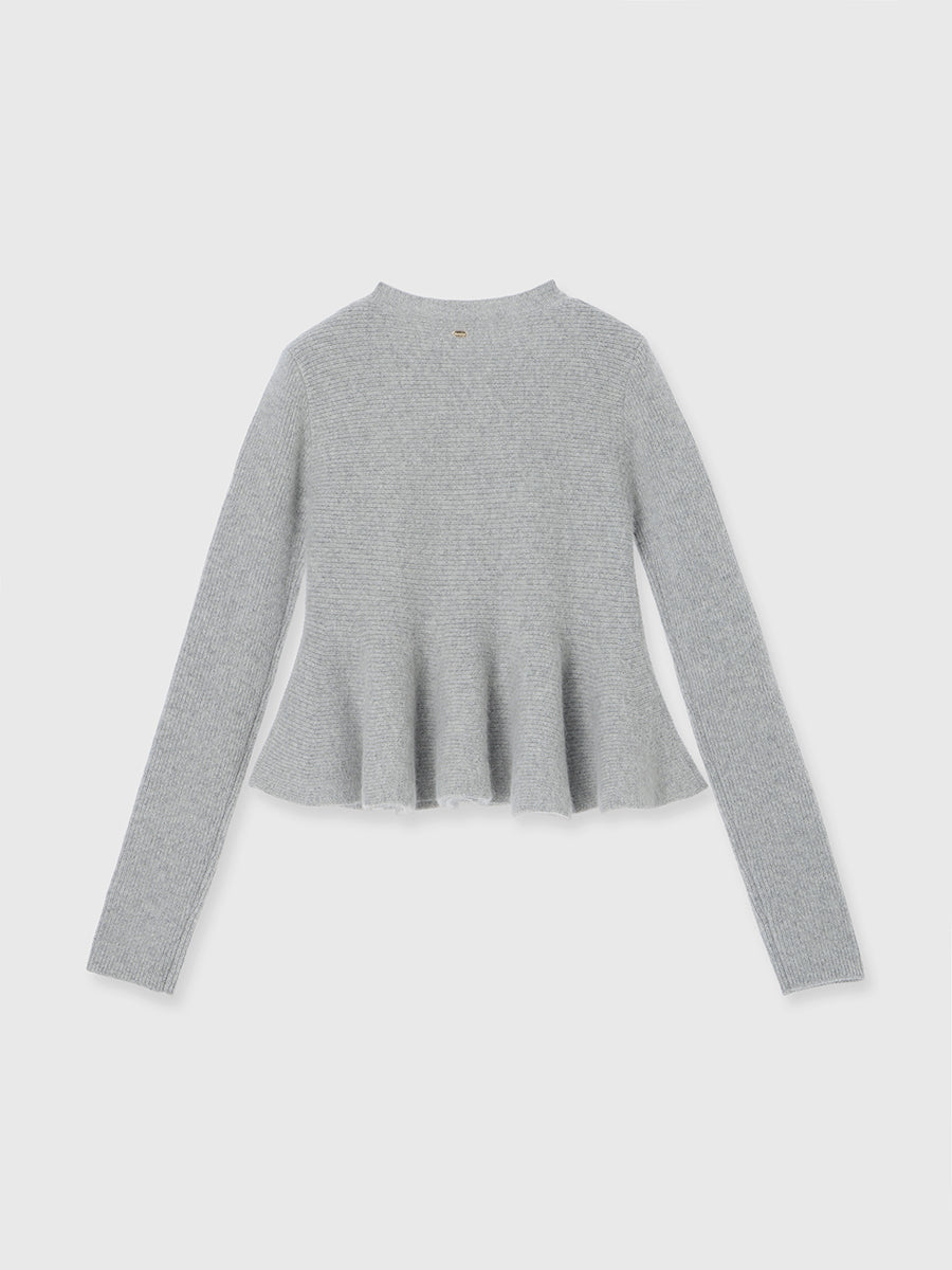 ペプラムショートニットトップス