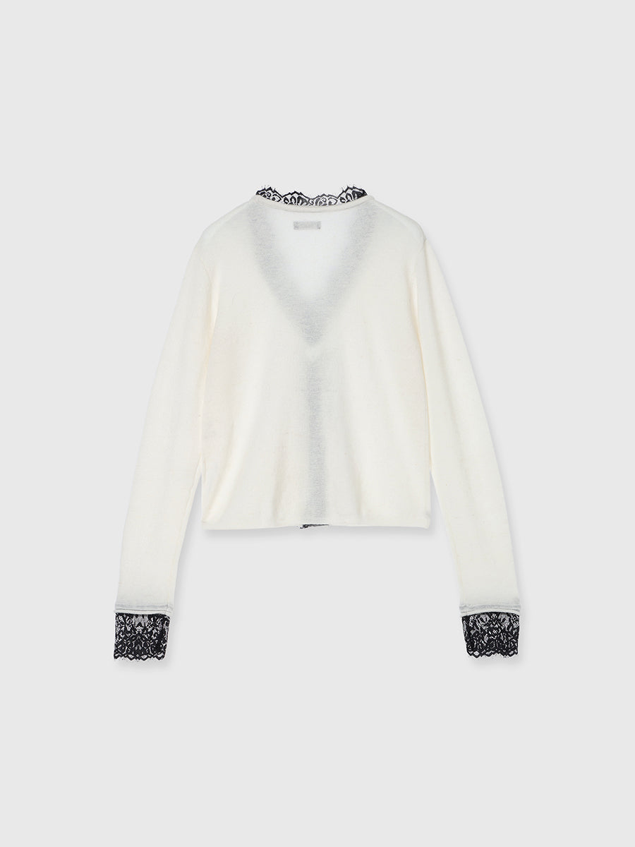 アイラッシュレーストリミングニット