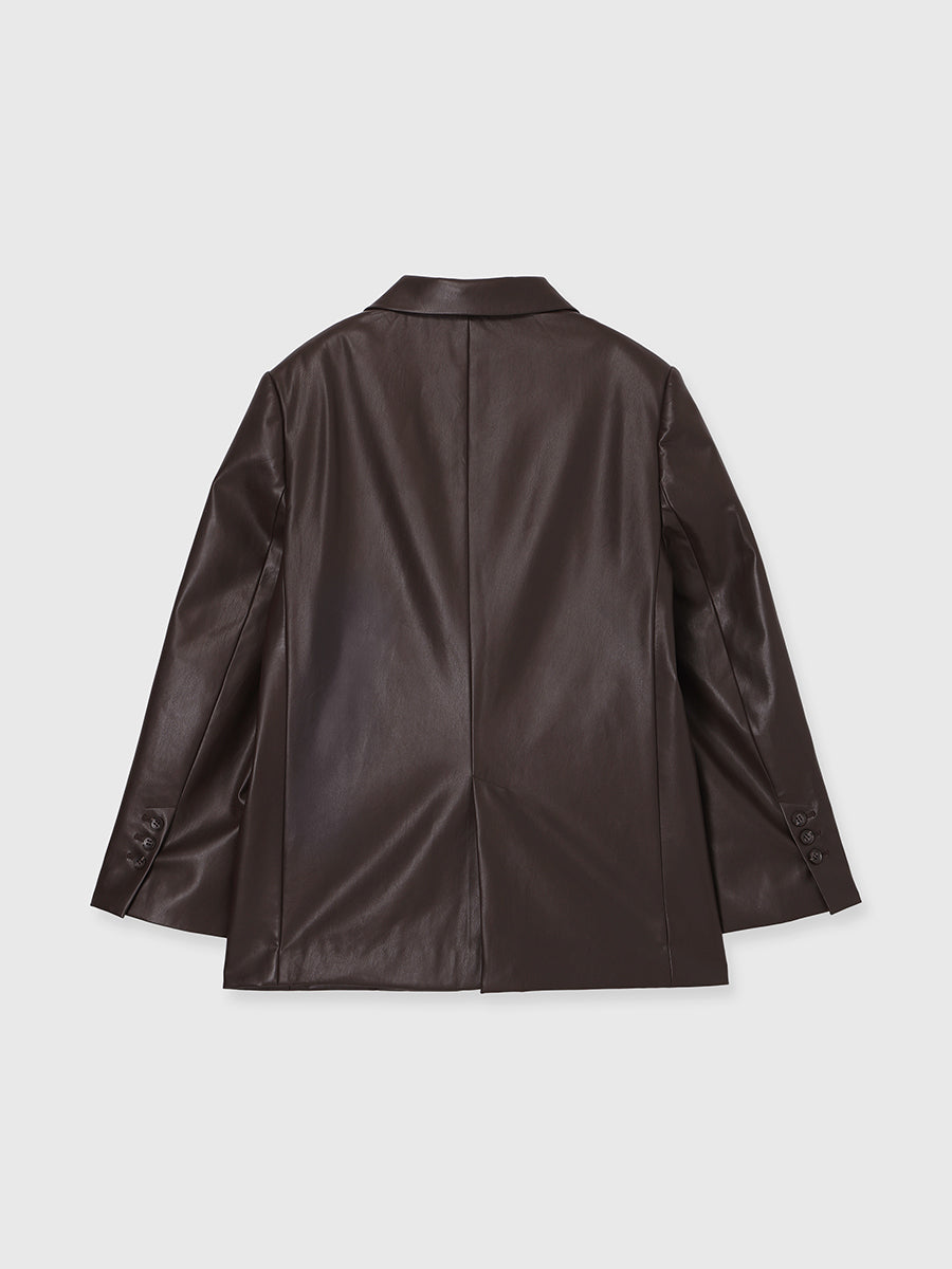 レザーライクシングルオーバージャケット