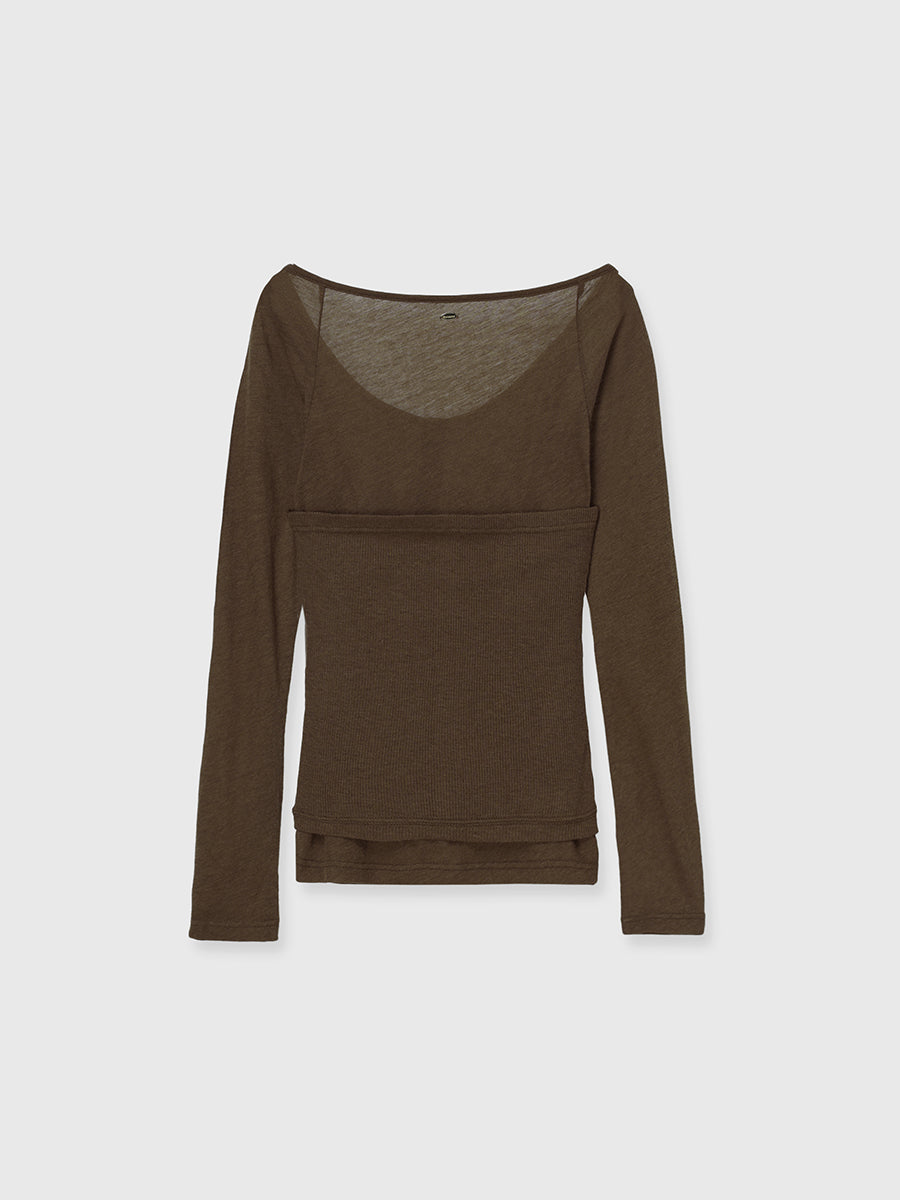 シアーウールレイヤリングトップス