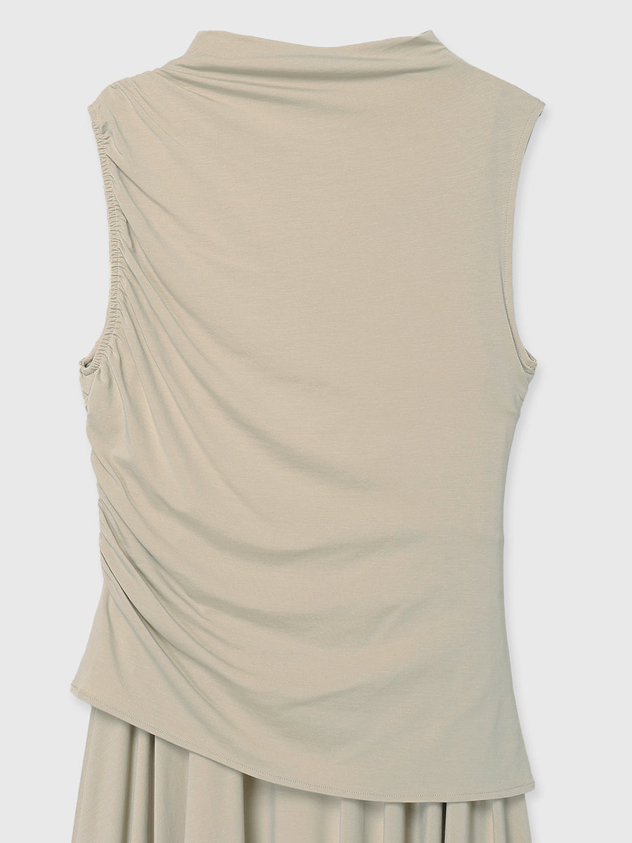 Drape Gathered Cut Dress