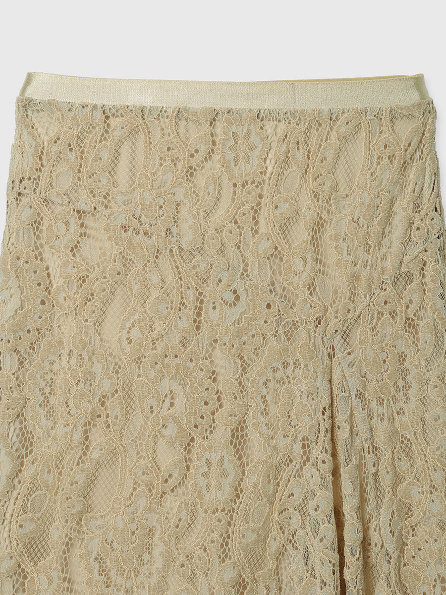 ベロアレースナロースカート