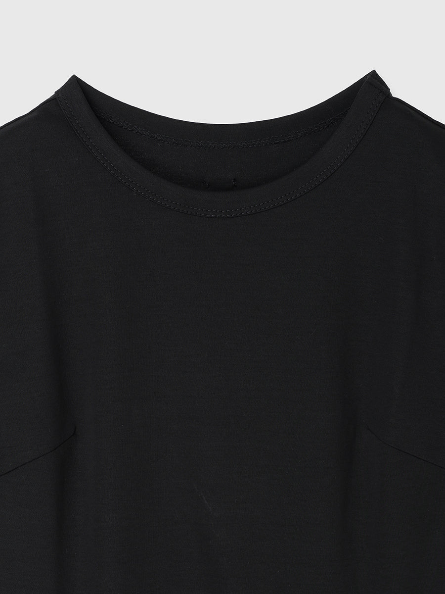 Silk-Touch Cotton Balloon Hem Docking T-Shirt