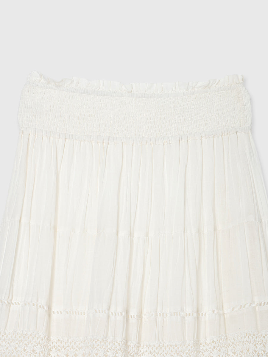 Indiaクリンクルティアードマキシスカート